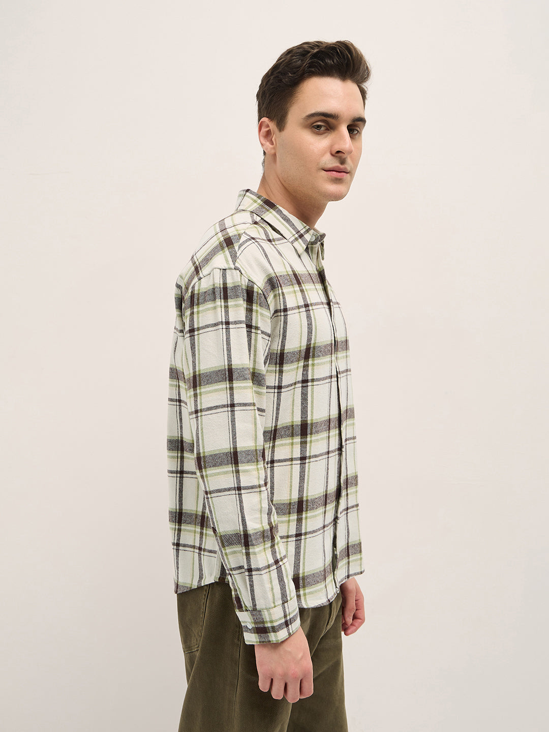 Men Multi-Color Checkered Relax Fit Overshirt