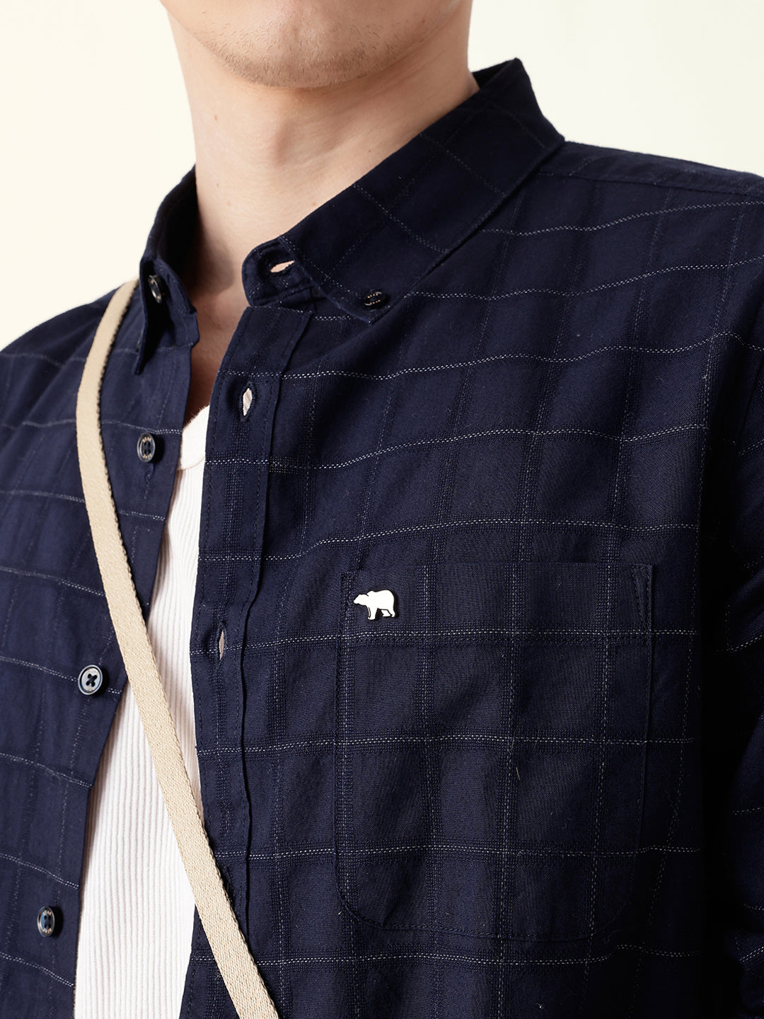 Men Casual Black Block Check Shirt