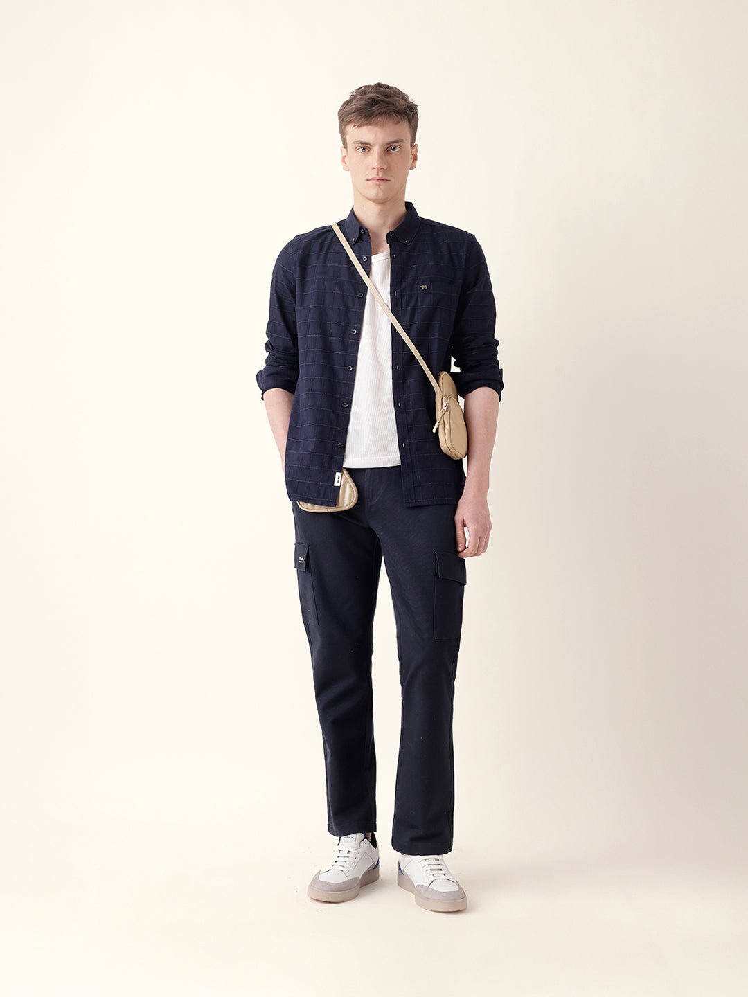 Men Casual Black Block Check Shirt