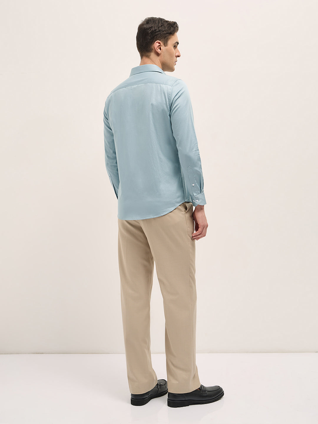 Men Shirt Light Blue Tailored Fit Solid Formal Shirt