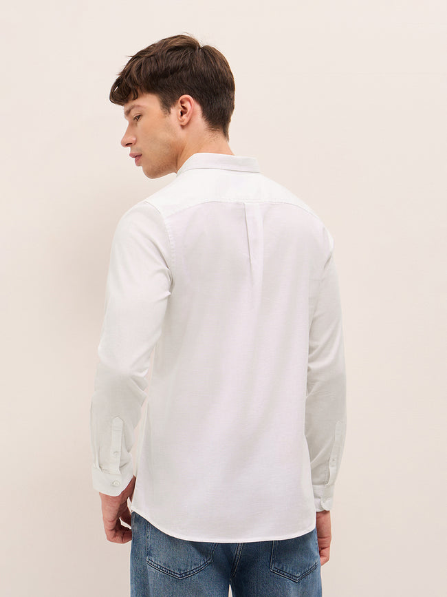 Men Solid Cotton Linen Casual Shirt