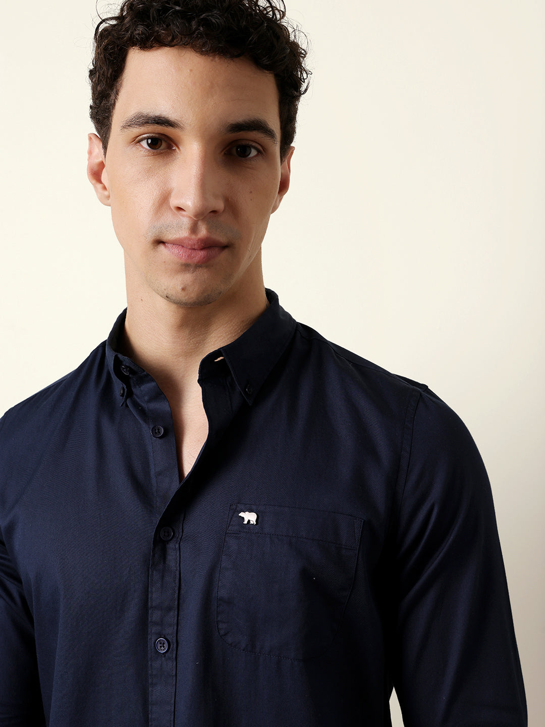 Men Solid Casual Full-Sleeve Shirt