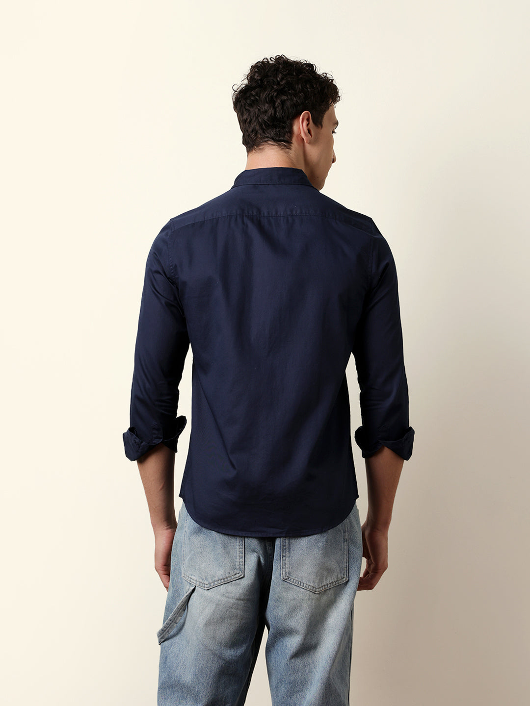 Men Solid Casual Full-Sleeve Shirt
