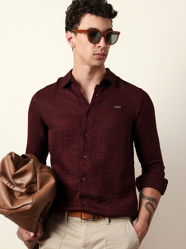 Men Solid Casual Full-Sleeve Shirt