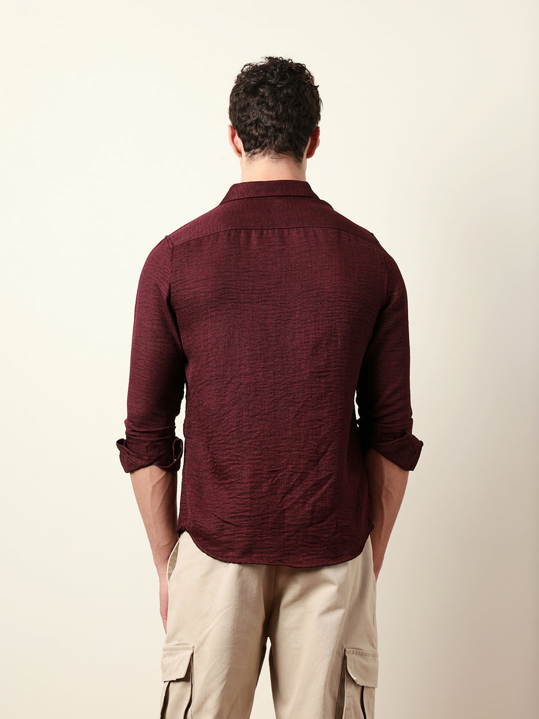 Men Solid Casual Full-Sleeve Shirt
