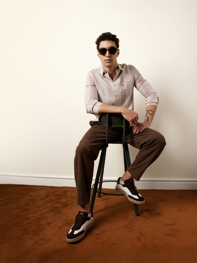 Men Striped Casual Full-Sleeve Shirt