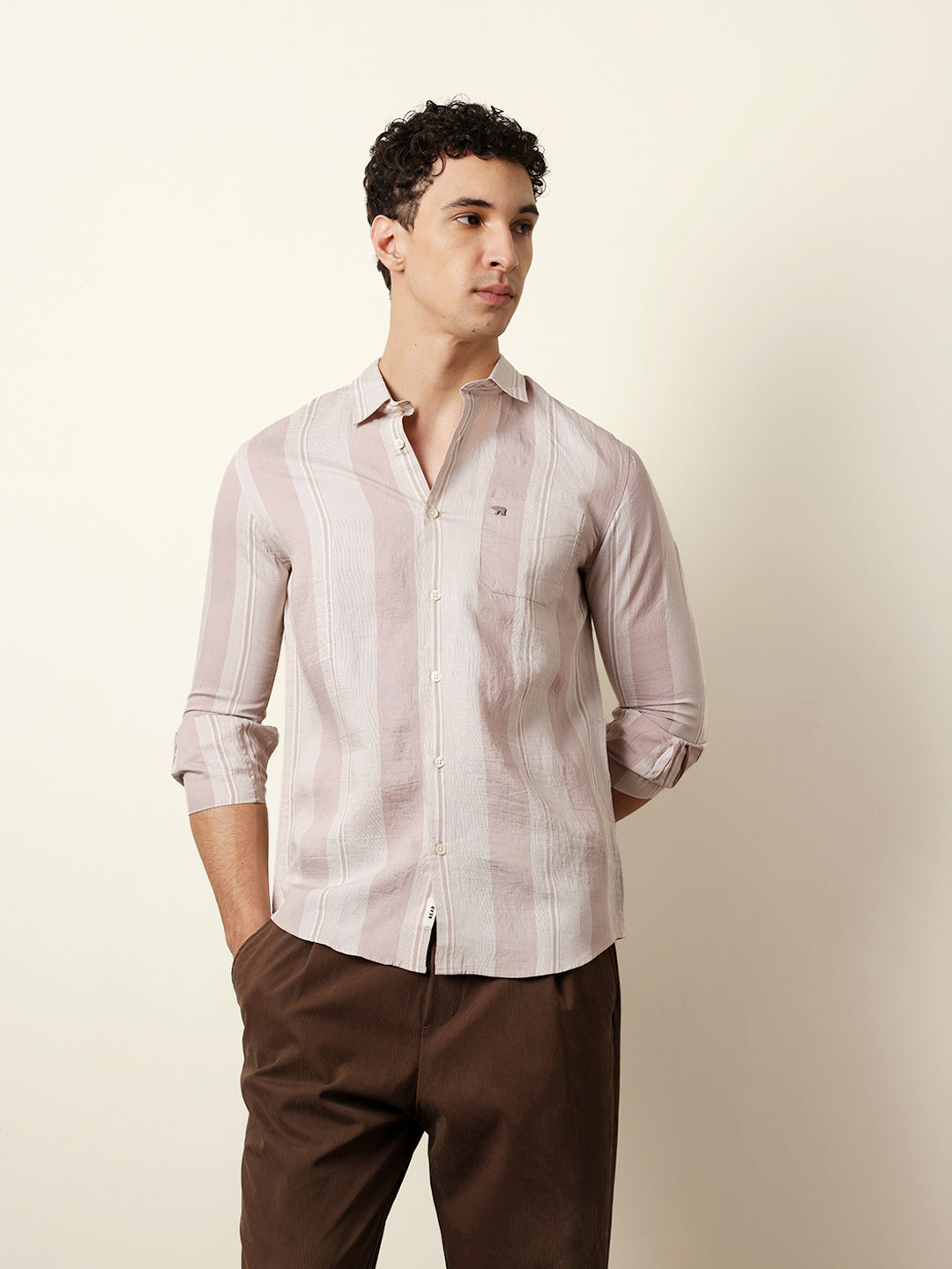Men Striped Casual Full-Sleeve Shirt