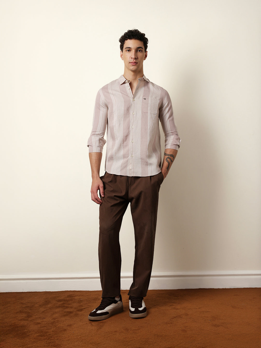 Men Striped Casual Full-Sleeve Shirt