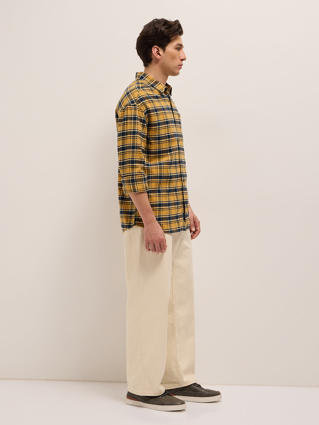 Men Yellow Casual Shirt