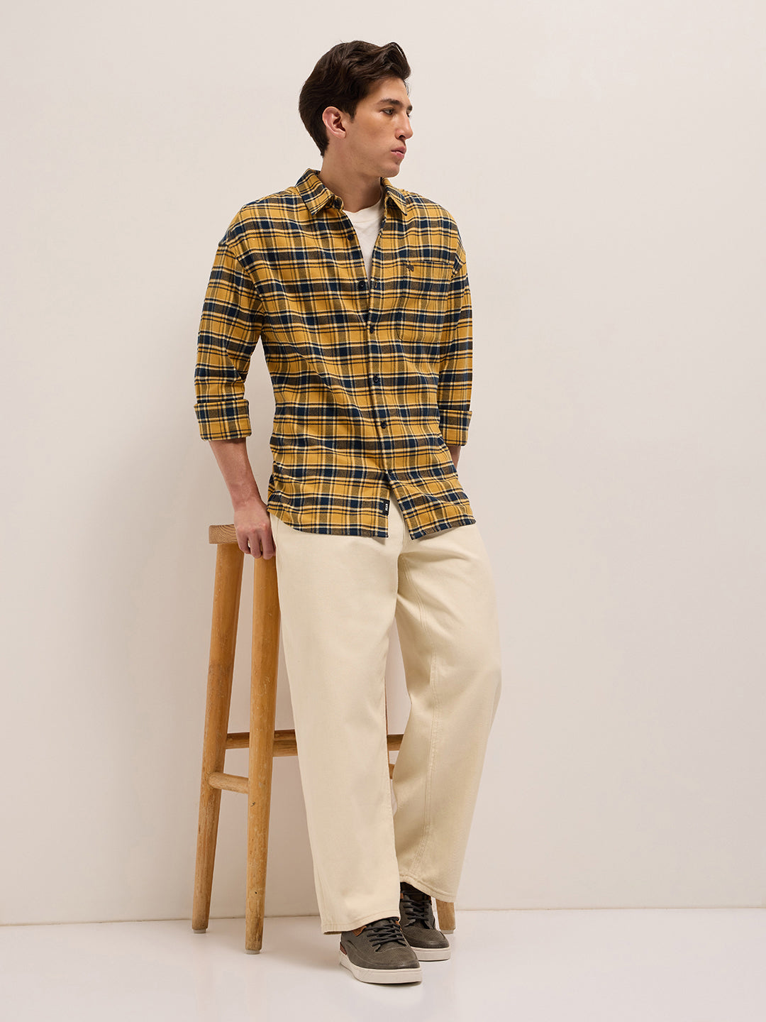 Men Yellow Casual Shirt