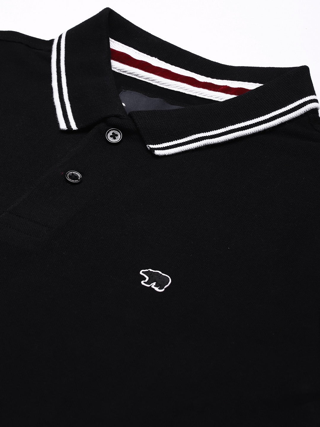 Men  Black Long Sleeves Polo