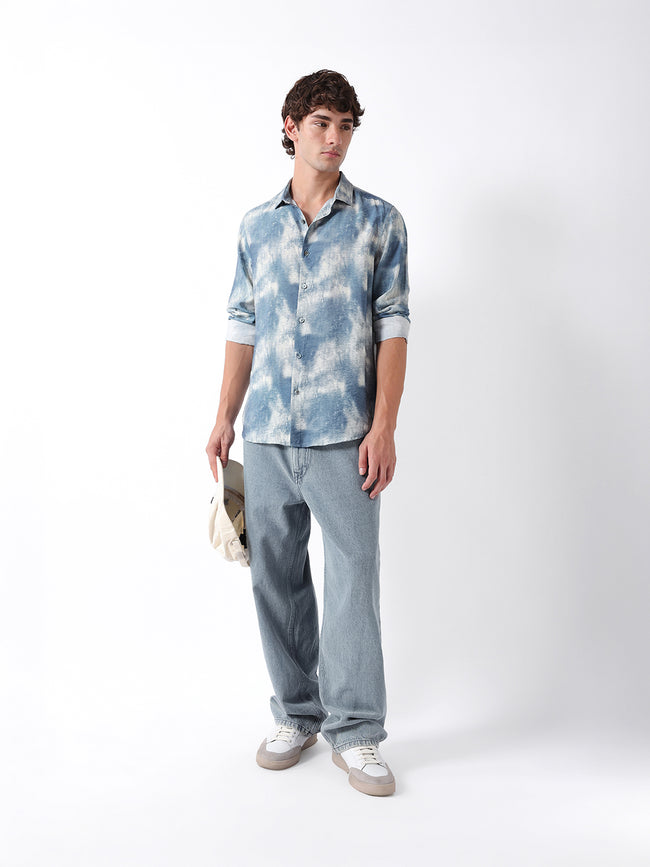 Men Blue Casual Shirt