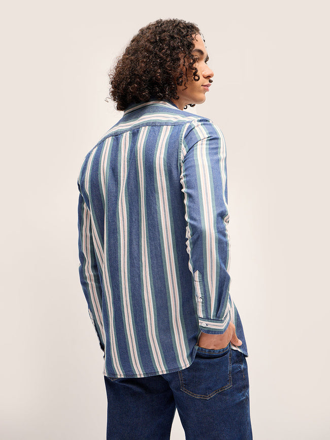 Men Multi-Color Slim Fit Casual Shirt