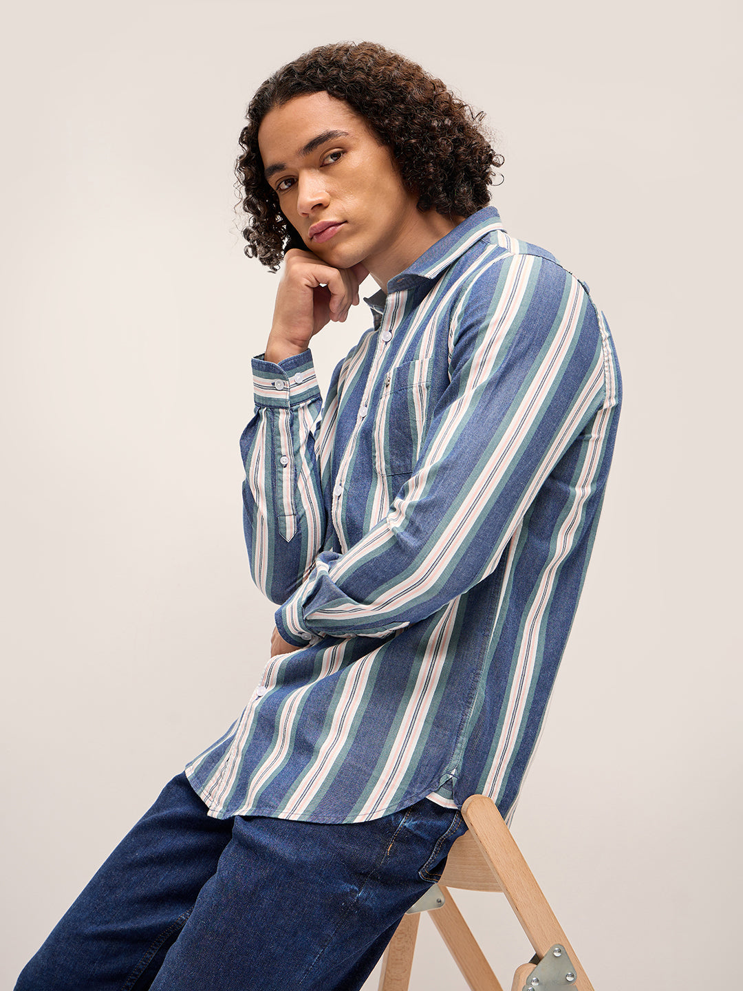 Men Multi-Color Slim Fit Casual Shirt