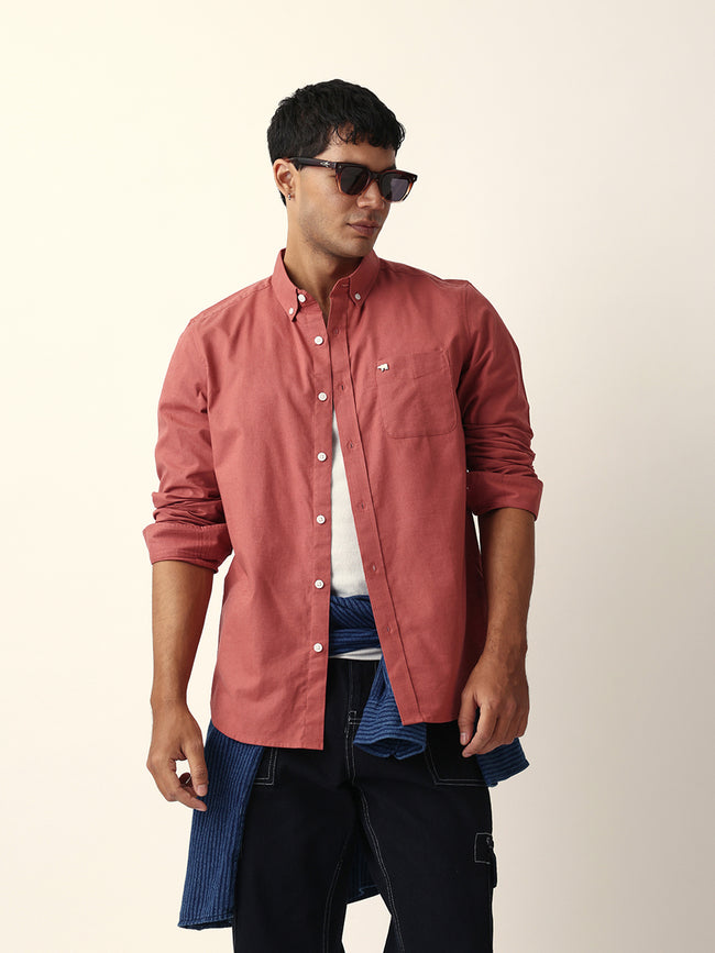 Men Red Casual Shirt
