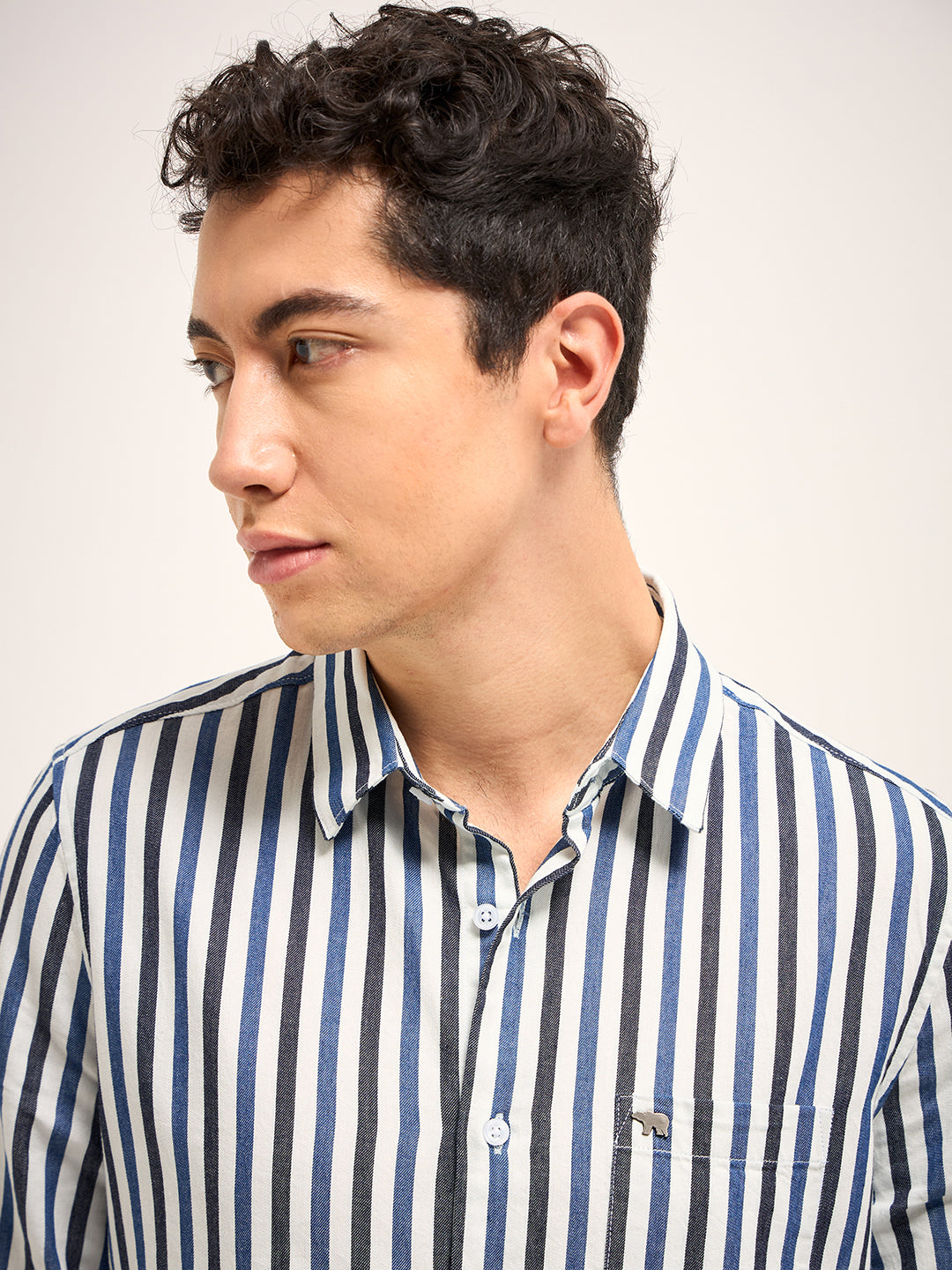Men Multi-Color Stripe Slim Fit Casual Shirt