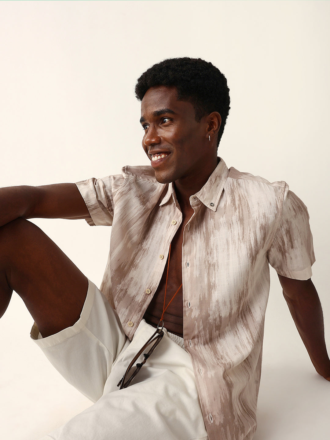 Men Beige Printed Shirt