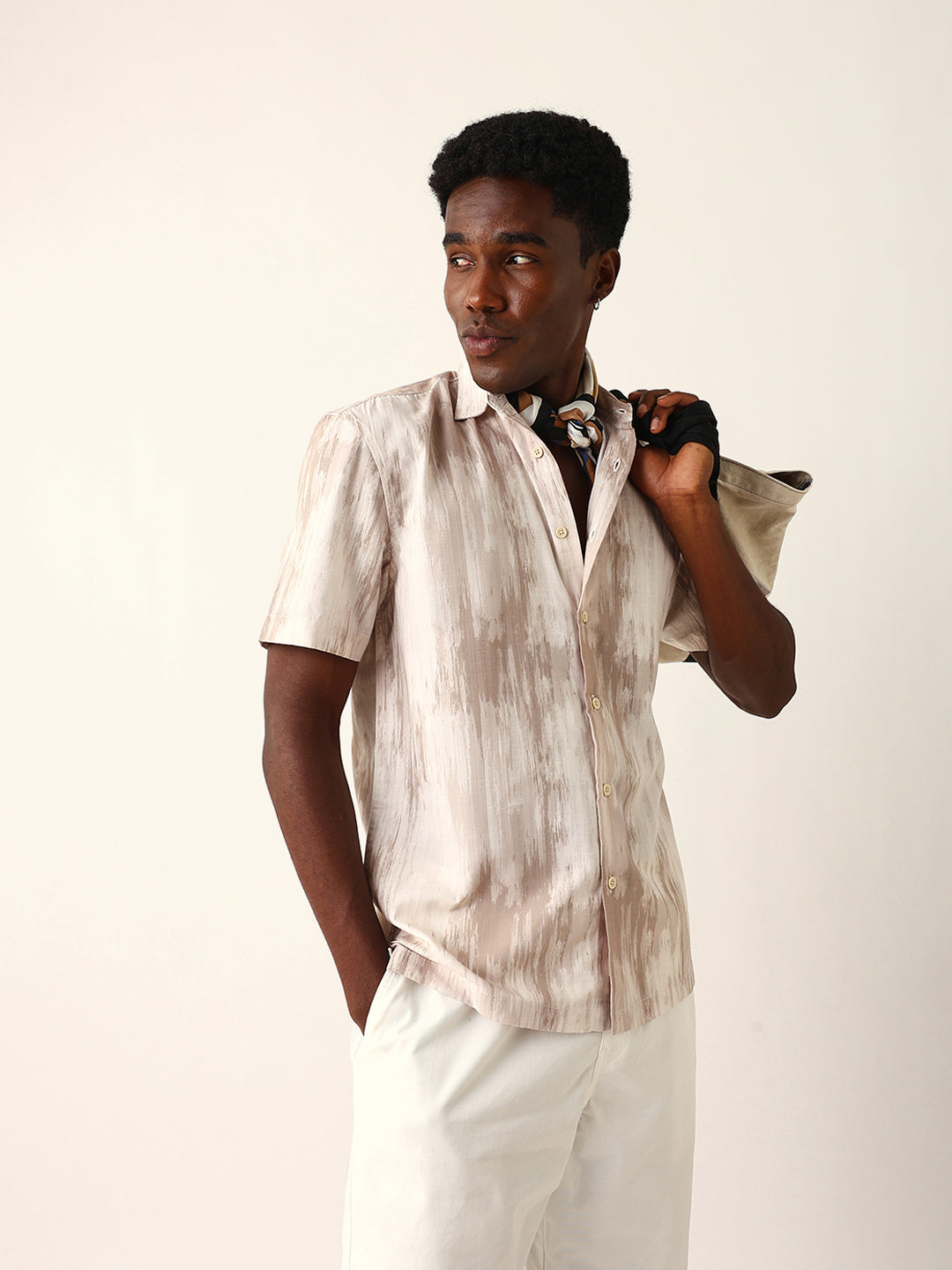 Men Beige Printed Shirt