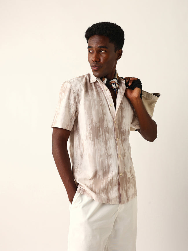 Men Beige Printed Shirt
