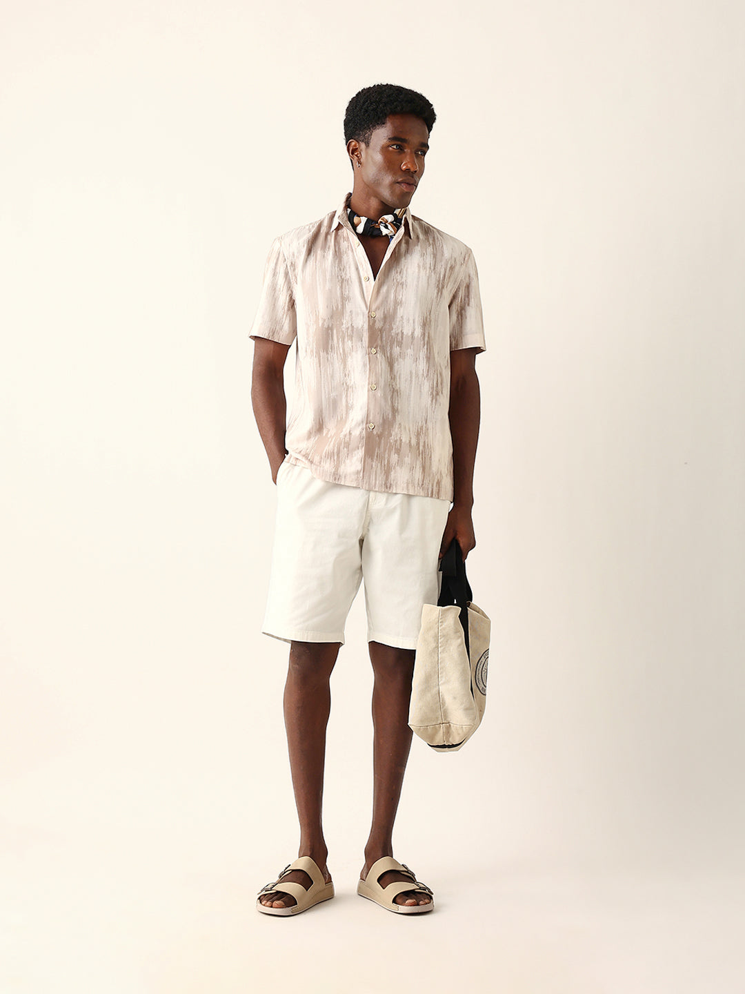 Men Beige Printed Shirt