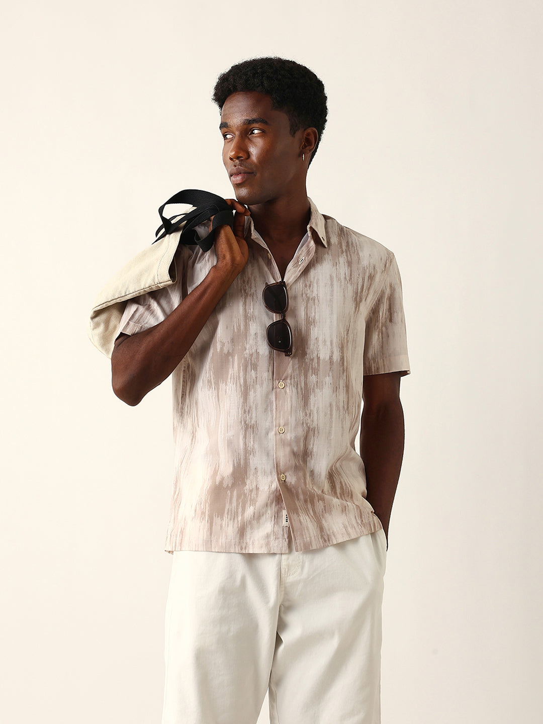 Men Beige Printed Shirt