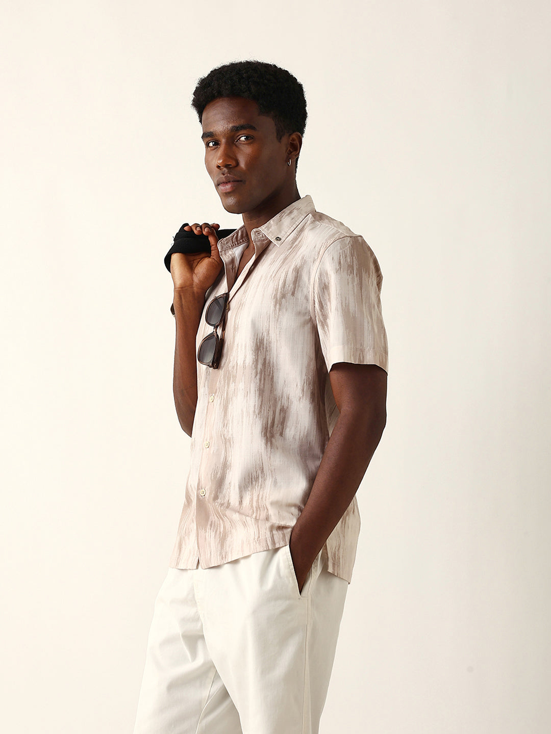 Men Beige Printed Shirt