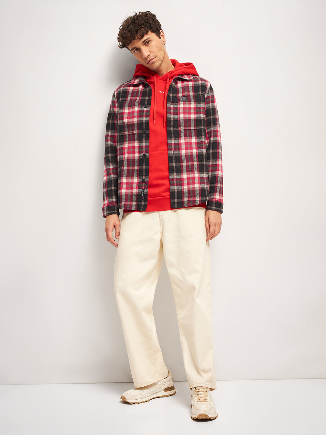 Men Multi-Color Checked Regular Fit Overshirt