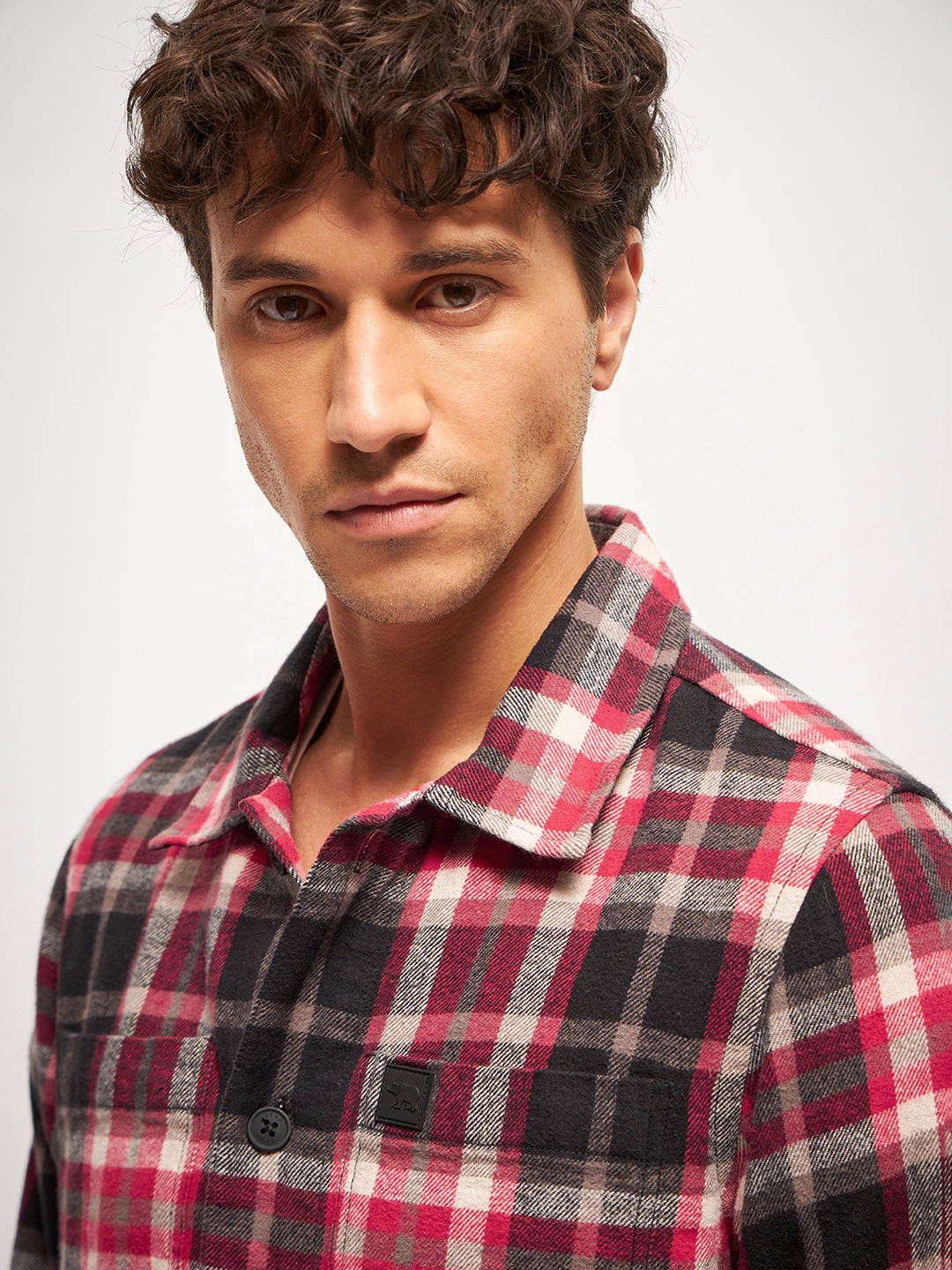 Men Multi-Color Checked Regular Fit Overshirt