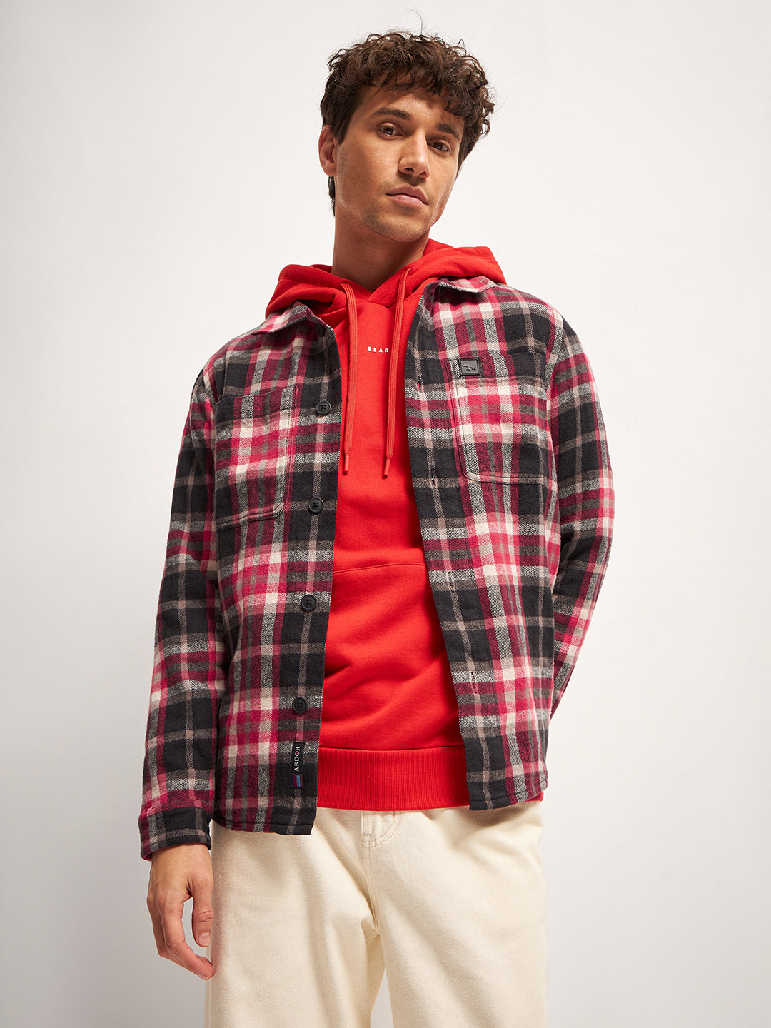 Men Multi-Color Checked Regular Fit Overshirt