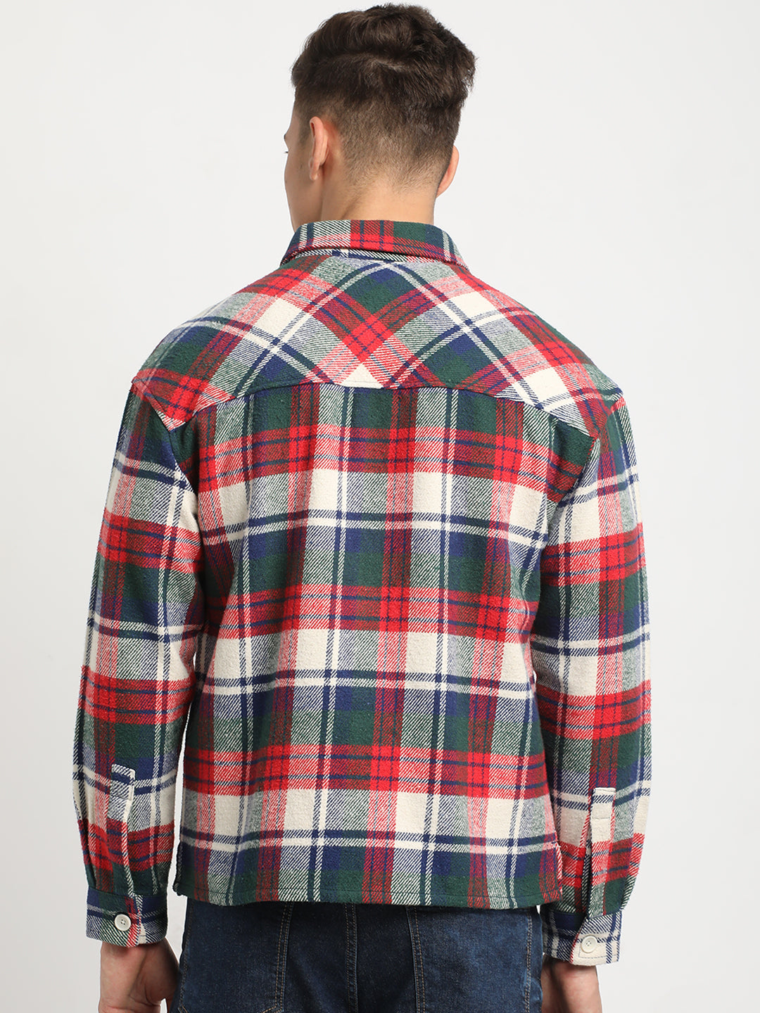 Men  Multi-color Checkered Relax Fit Shacket
