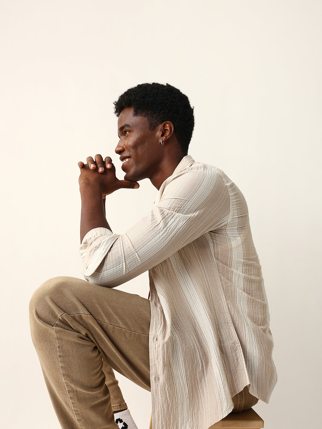 Men Beige Casual Shirt