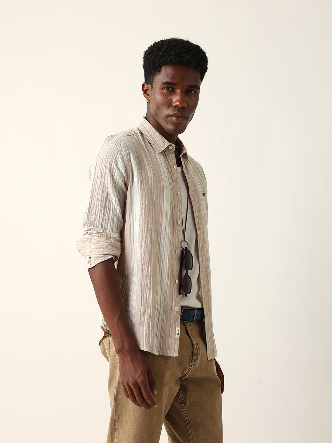 Men Beige Casual Shirt