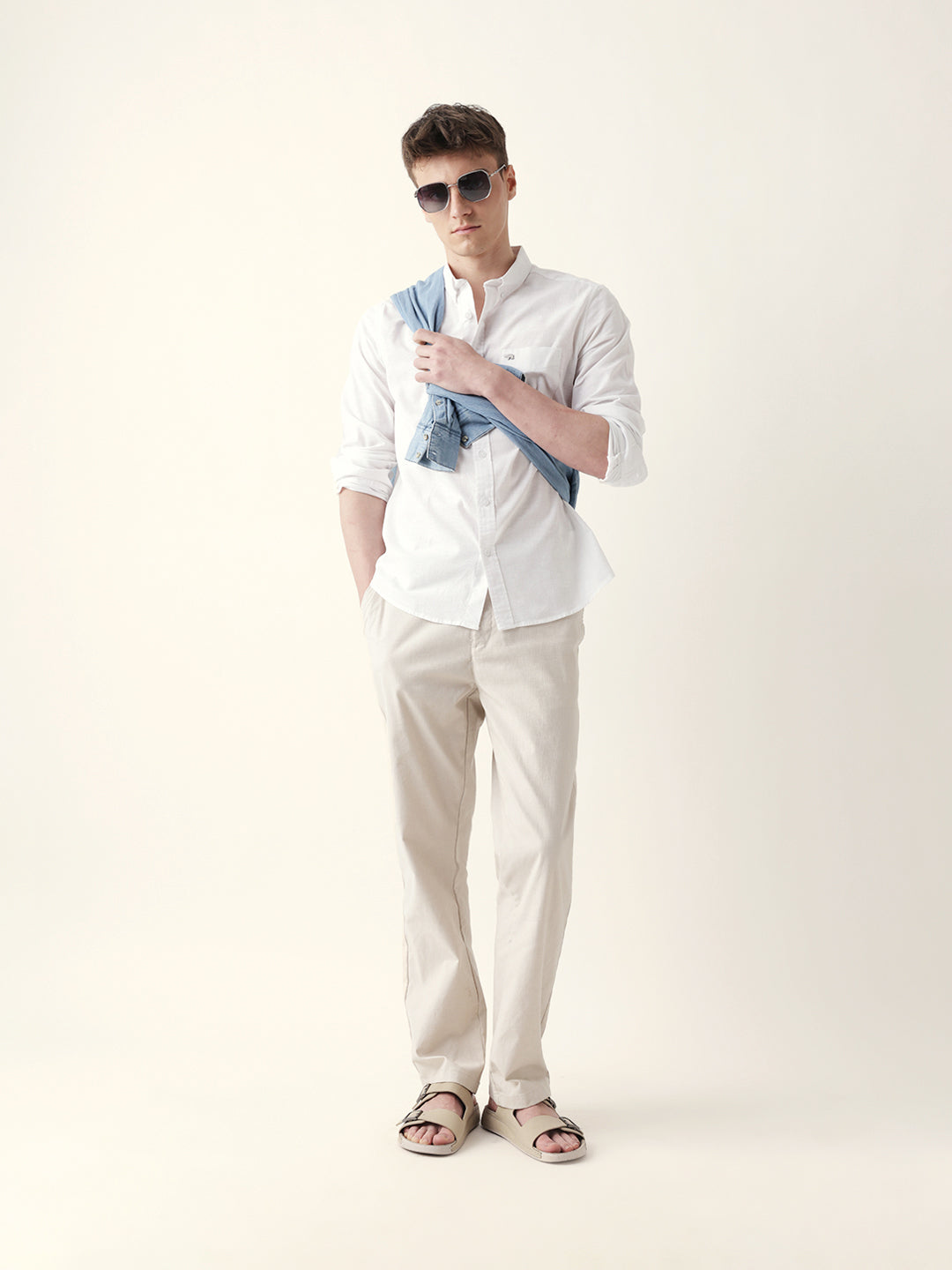 Men Casual Solid Button-Down Shirt