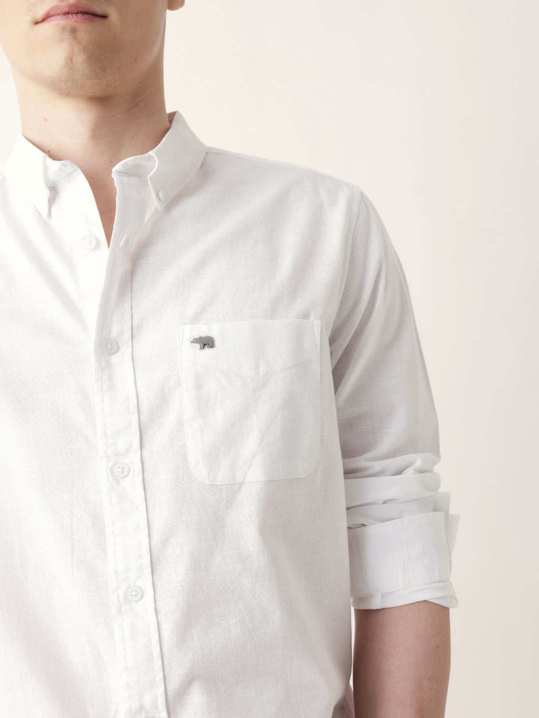 Men Casual Solid Button-Down Shirt