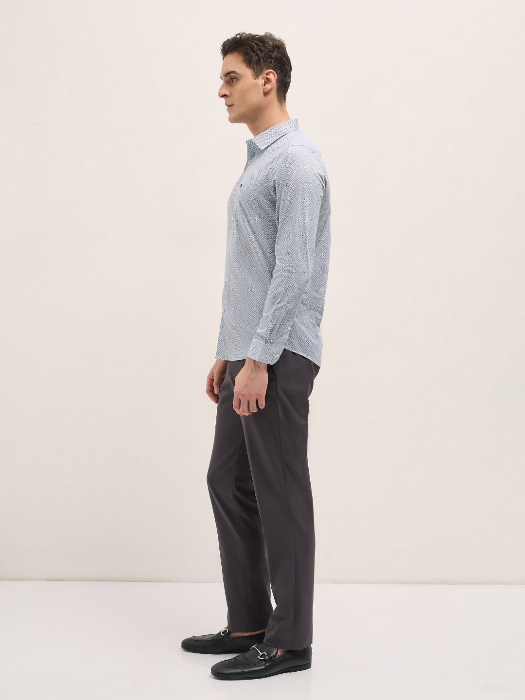 Men Light Blue Geometric Printed Tailored Fit Formal Shirt