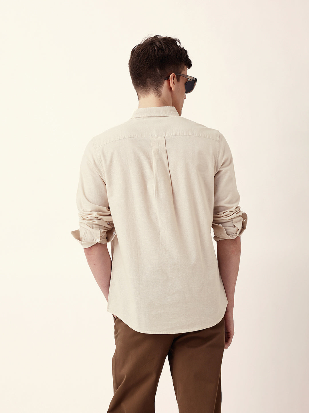 Men Casual Solid Button-Down Shirt