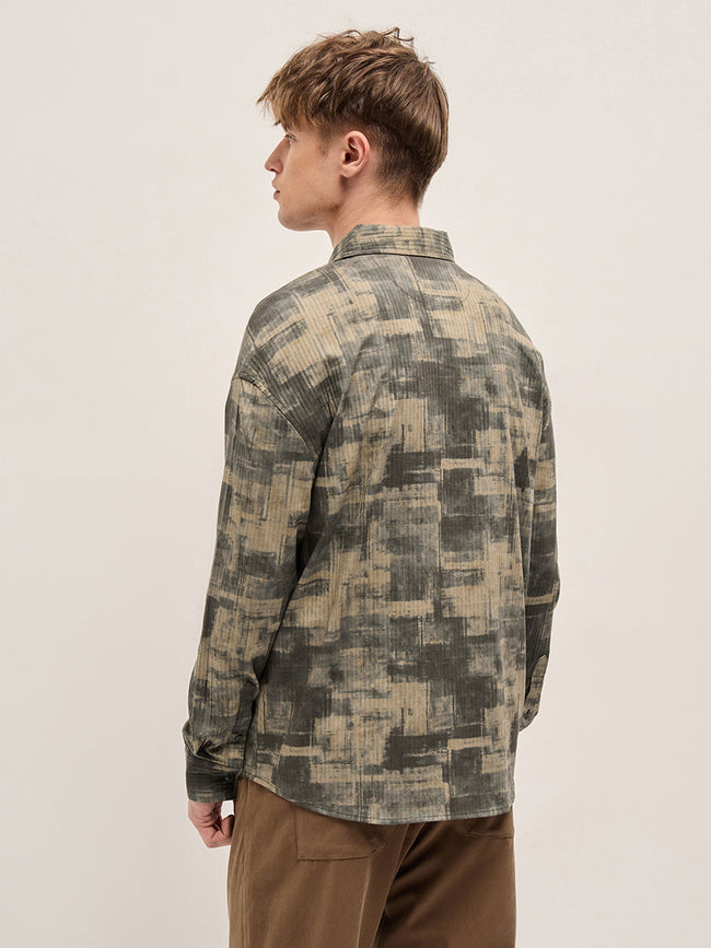 Men Beige Relax Fit Casual Overshirt