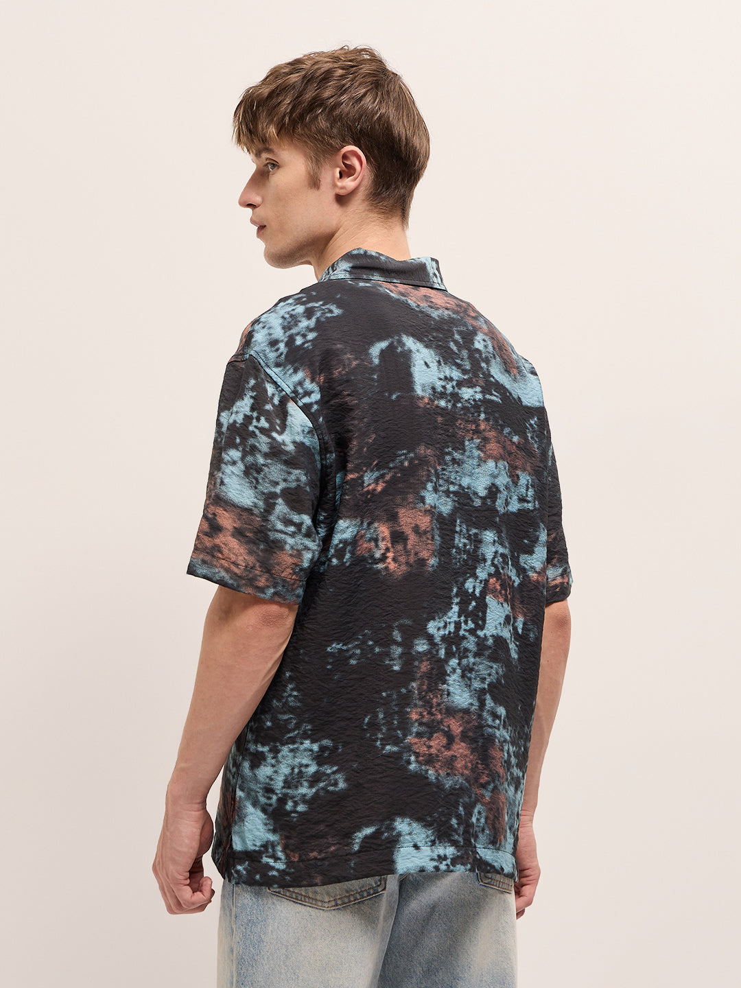 Men Multi-Color Abstract Digital Print Relax Fit Casual Shirt