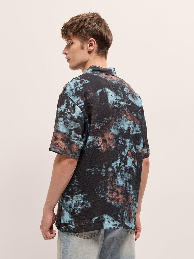 Men Multi-Color Abstract Digital Print Relax Fit Casual Shirt