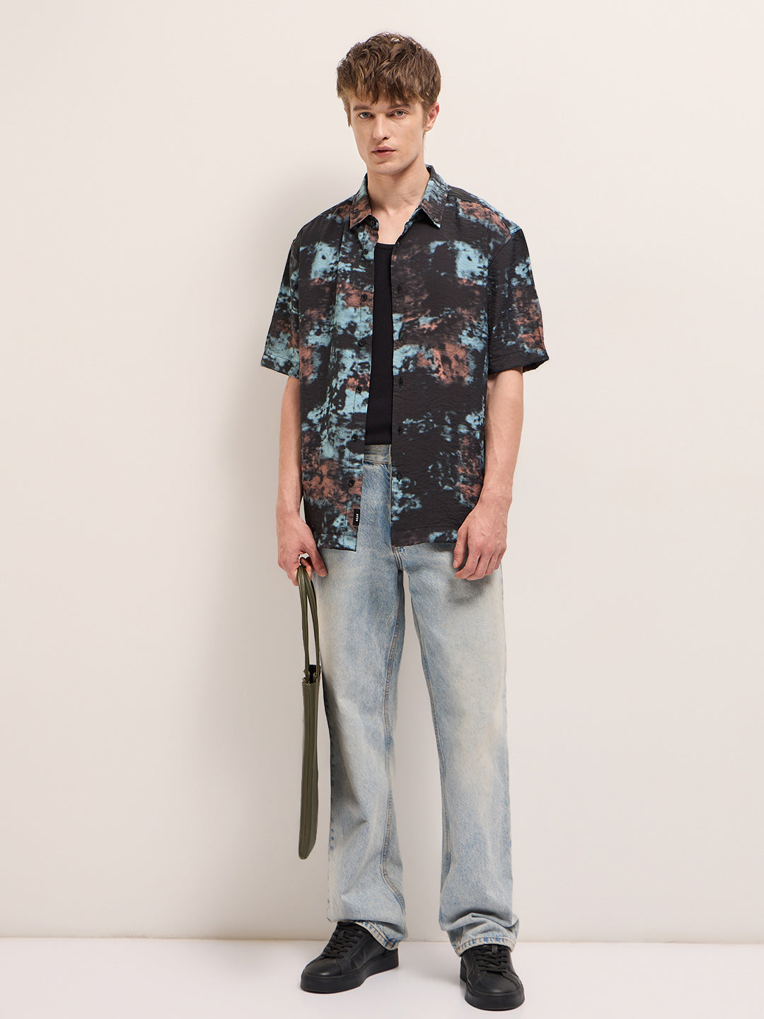 Men Multi-Color Abstract Digital Print Relax Fit Casual Shirt