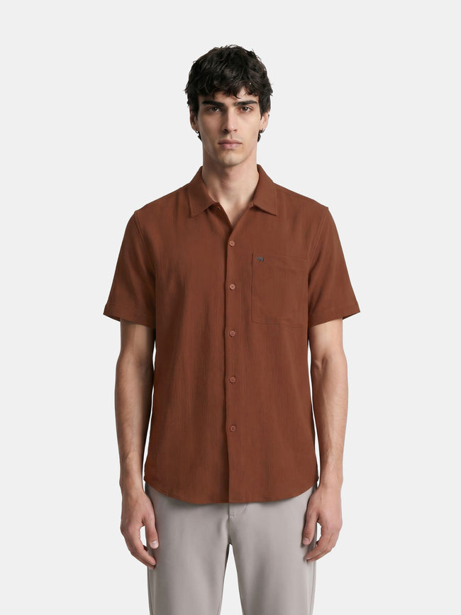 Men Rust Casual Shirt