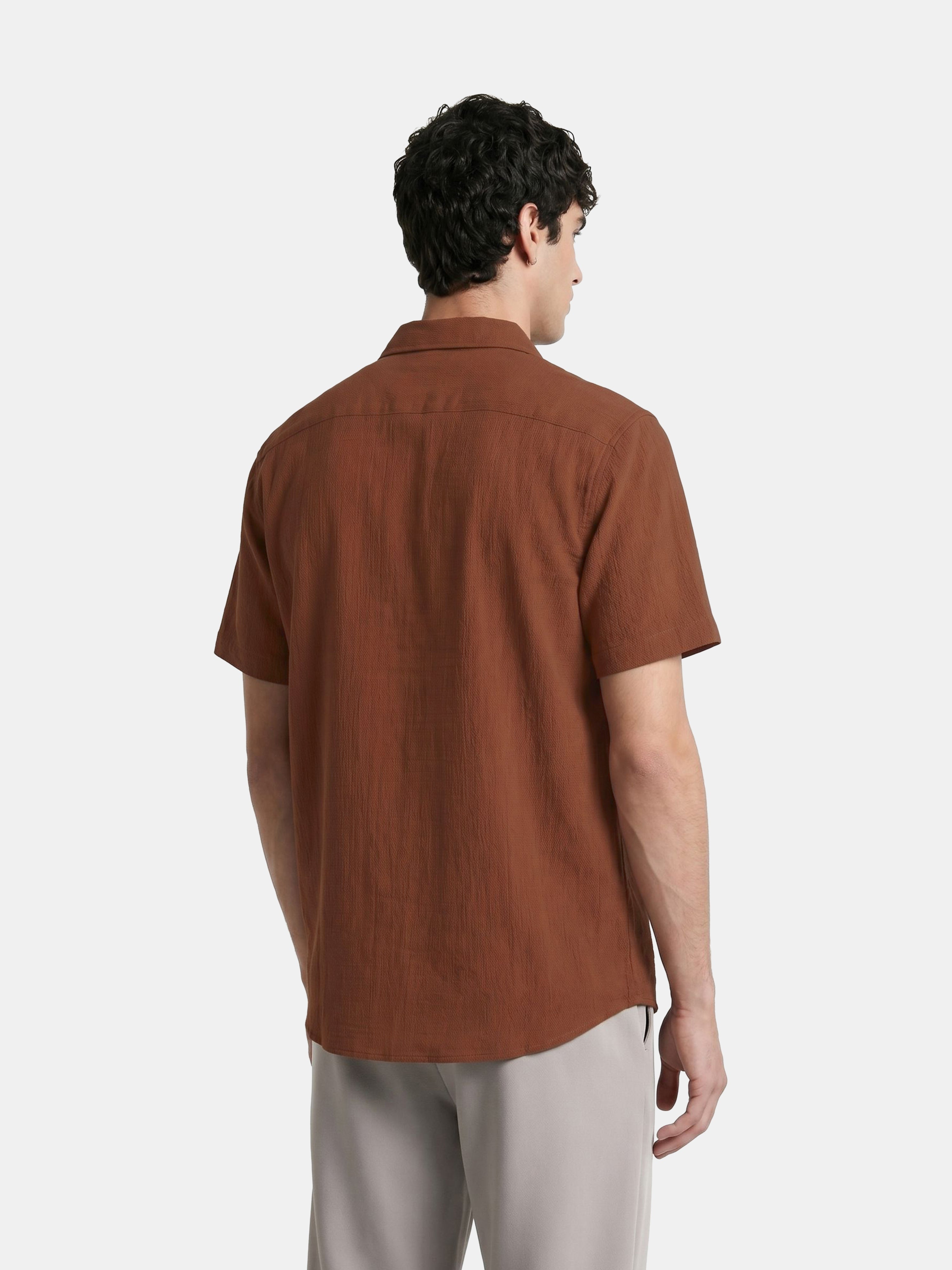 Men Rust Casual Shirt