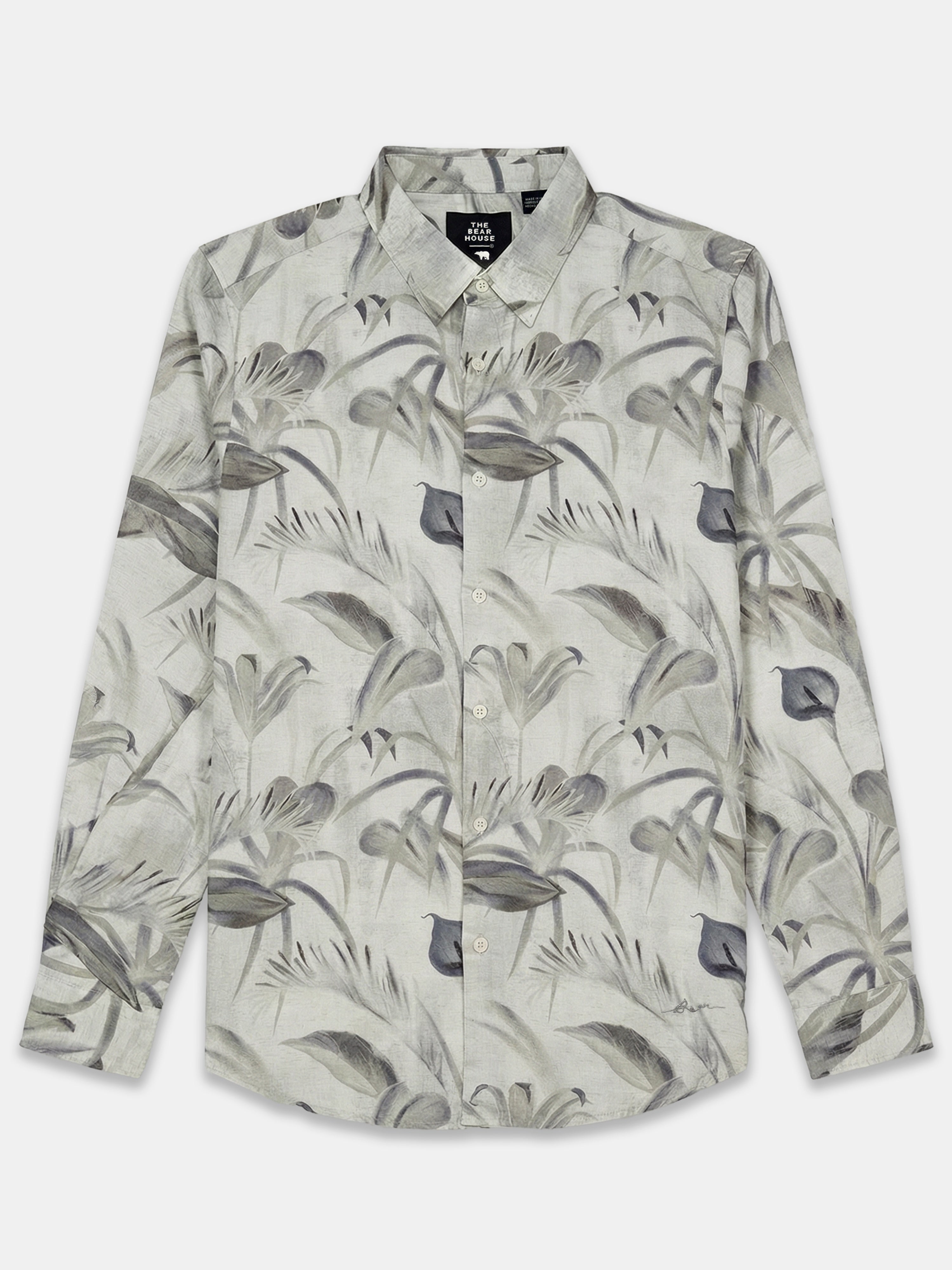 Men Beige Polyester Printed Shirt
