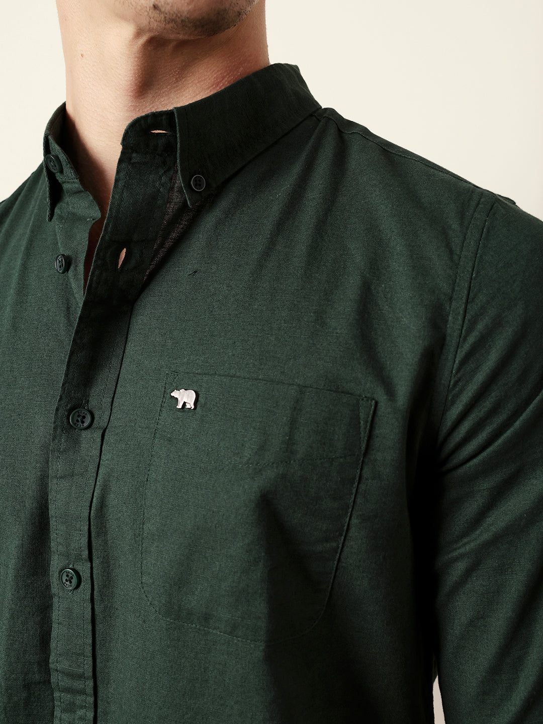 Men Solid Casual Full-Sleeve Shirt