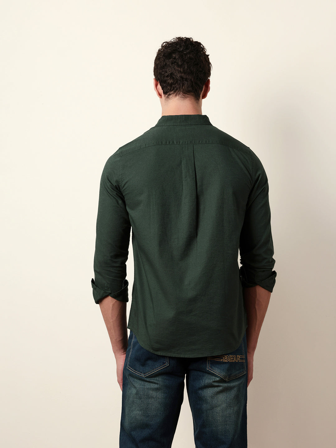 Men Solid Casual Full-Sleeve Shirt
