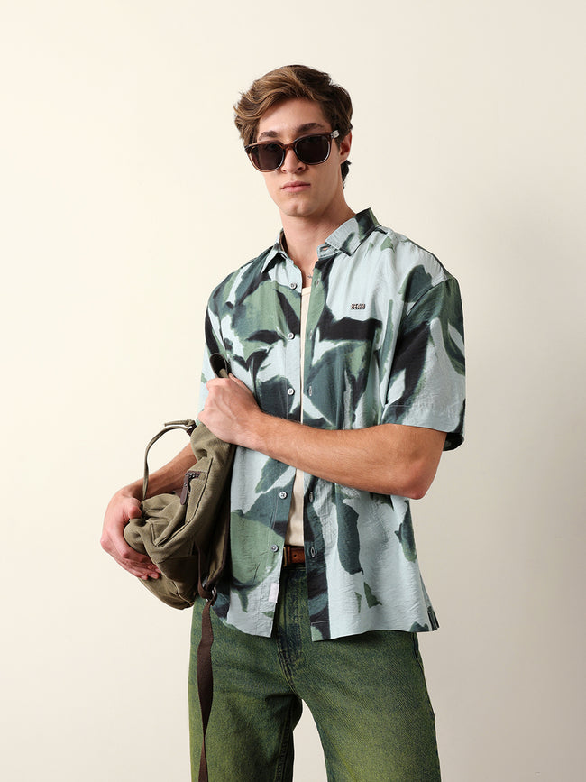 Men Short Sleeves Overshirt