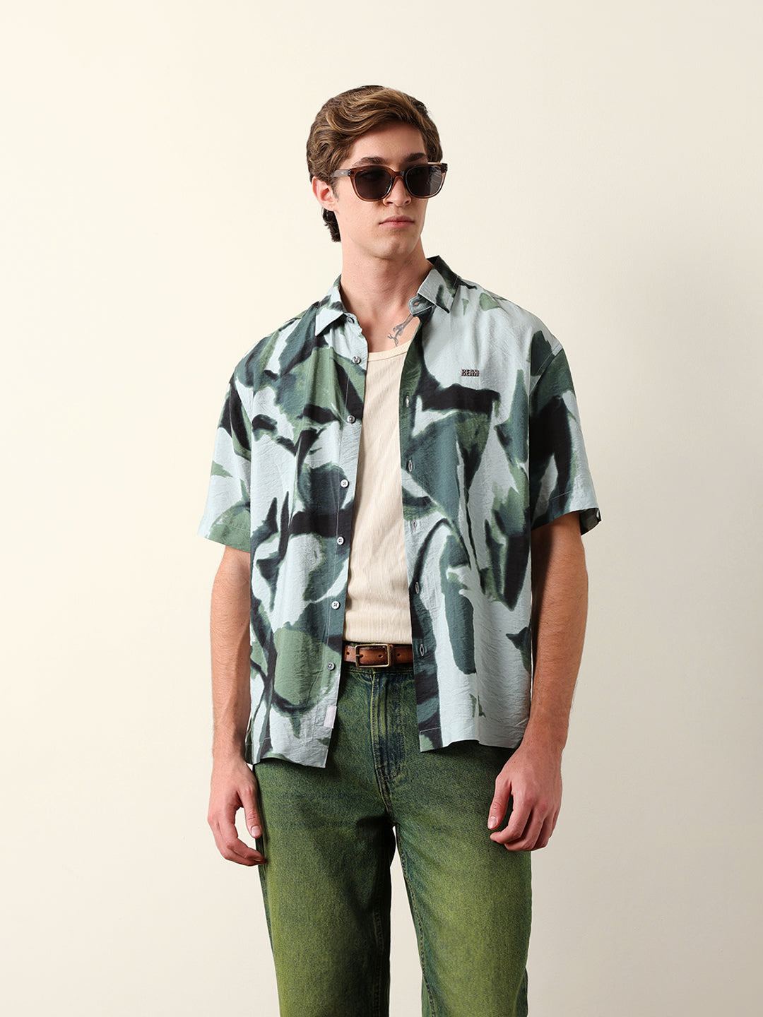 Men Short Sleeves Overshirt
