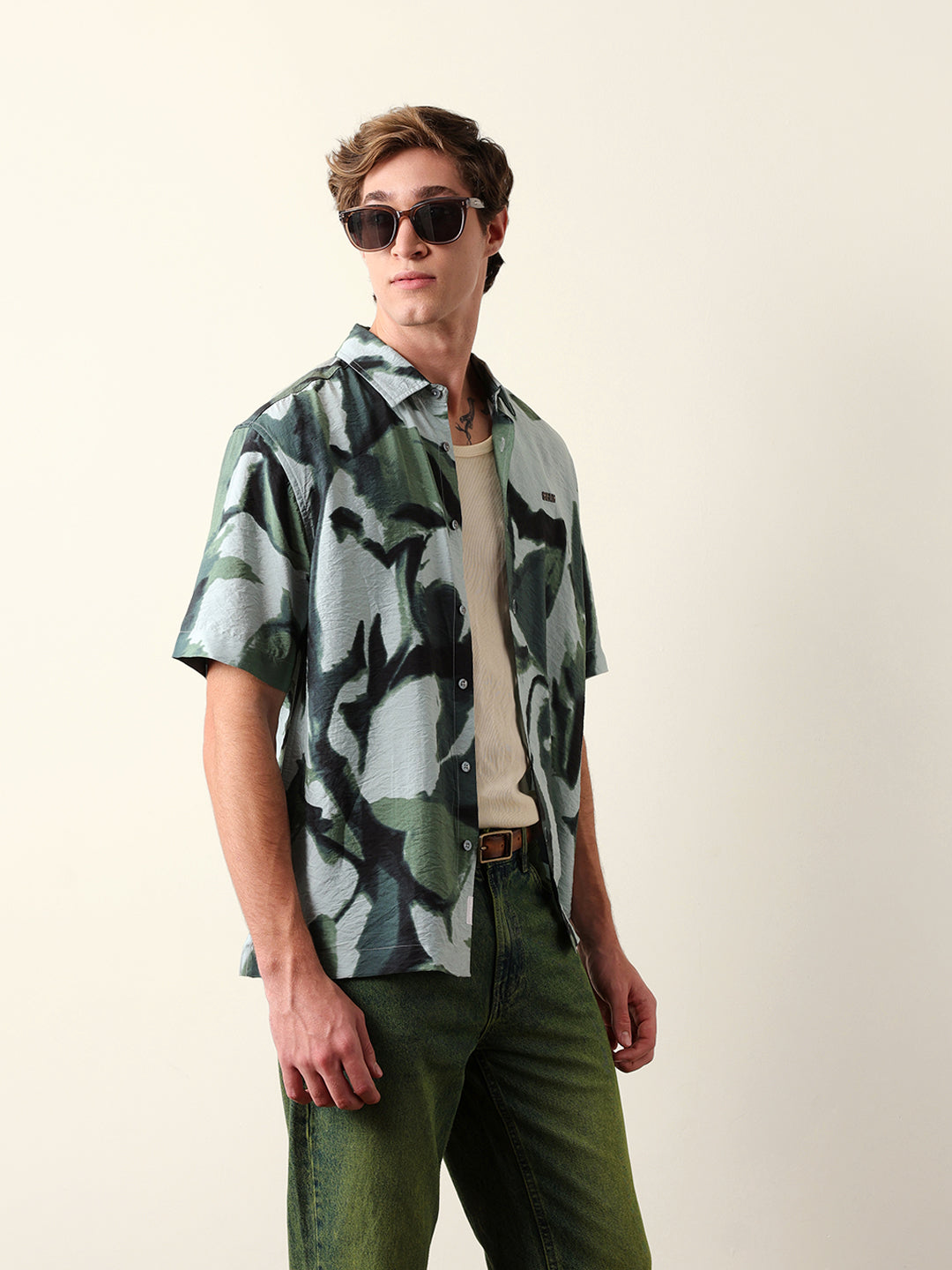 Men Short Sleeves Overshirt