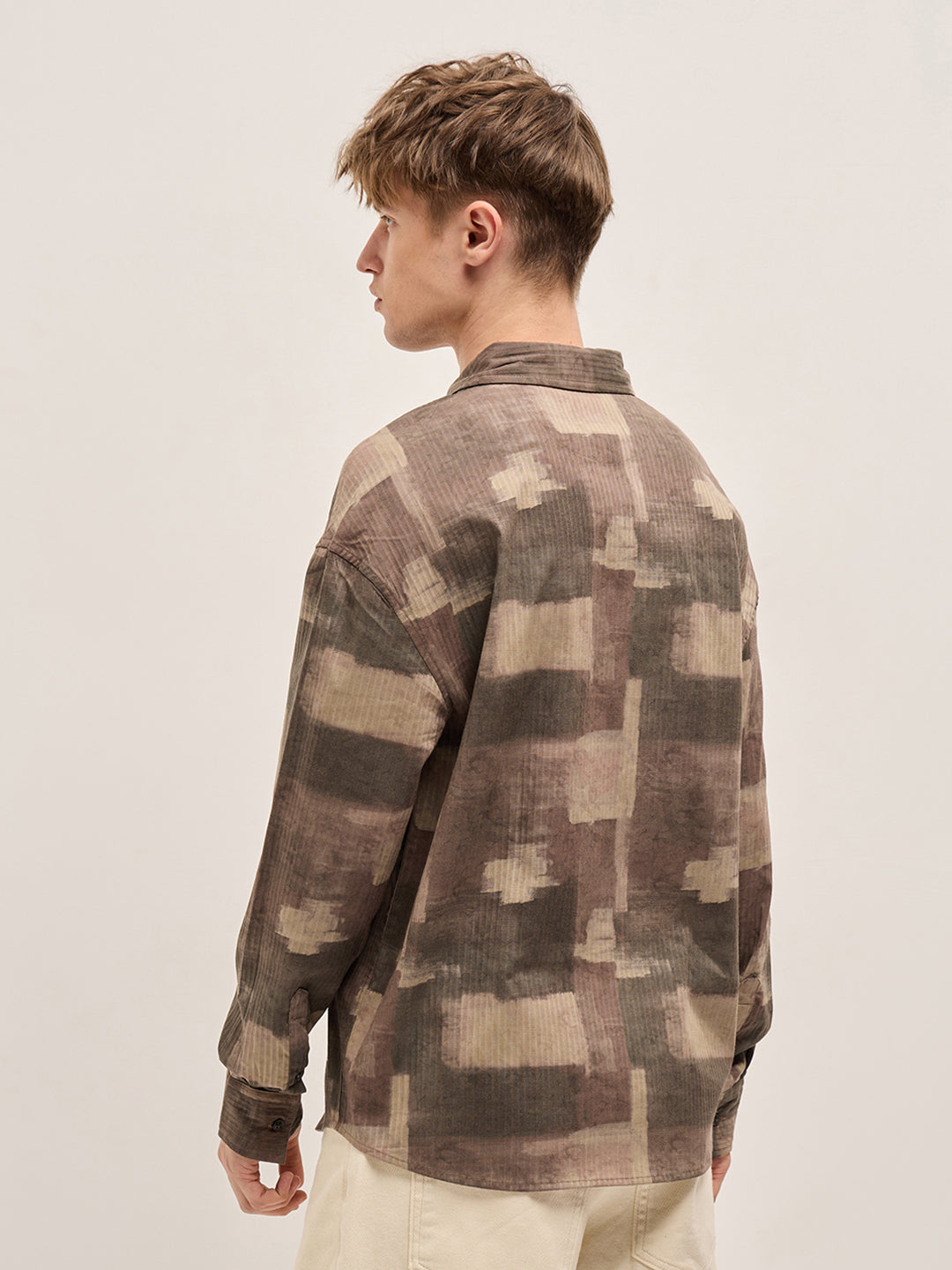 Men Brown Printed Relax Fit Casual shirt