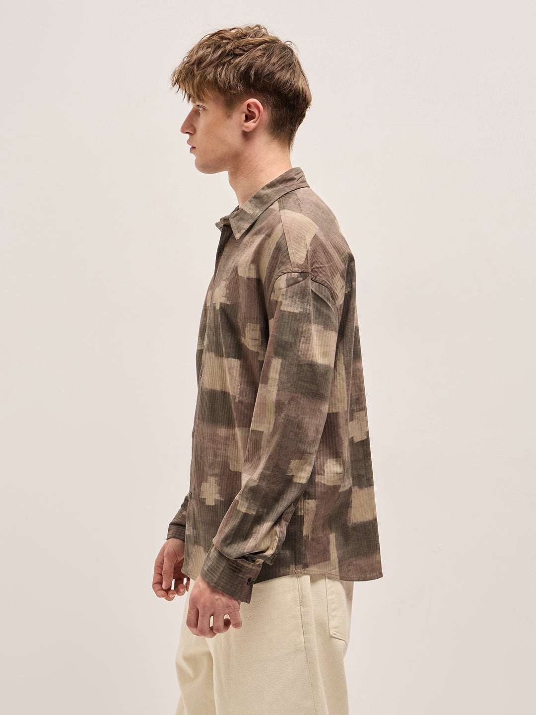 Men Brown Printed Relax Fit Casual shirt
